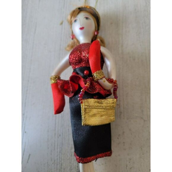 Vintage de carlini Italian glass lady ornament shopper shopping fashion purse fa - Picture 3 of 8